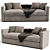 Two Seater Jesse Chaise Sofa 3D model small image 2