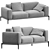 Elegant Romeo Compact 264F3 Sofa 3D model small image 1