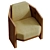 ELOI Oak Fabric Armchair, Yovanovitch 3D model small image 3