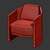 ELOI Oak Fabric Armchair, Yovanovitch 3D model small image 4