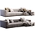 Modern Flexform Sofa Perry Design 3D model small image 5