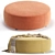 Velvet Beige Pouffe Akera Ottoman 3D model small image 2