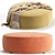 Velvet Beige Pouffe Akera Ottoman 3D model small image 4