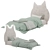 Cat Silhouette Kids Bed 3D model small image 1