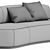 Elegant Curved Fabric Sofa 3D model small image 3