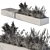 Cityscape Bench and Garden Set 3D model small image 5