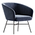 Elegant Velvet Barrel Chair 3D model small image 2