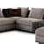 Sleek Modern Lawrence Sofa Ensemble 3D model small image 5