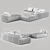 Sleek Modern Lawrence Sofa Ensemble 3D model small image 7