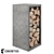 Fibroconcrete 90 cm Firewood Holder 3D model small image 1