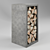 Fibroconcrete 90 cm Firewood Holder 3D model small image 2