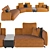 Luxury Saint Germain Sofa Set 3D model small image 1