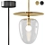 Sleek Brass Bell Pendant 3D model small image 1