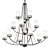 Stylish 12-Light Chandelier Option 3D model small image 1