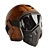 Vintage Leather Motorcycle Helmet Set 3D model small image 4