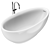 Luxury Oval Freestanding Acrylic Bathtub 3D model small image 2