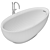 Luxury Oval Freestanding Acrylic Bathtub 3D model small image 4