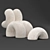 COUPLE - Plush Armchair Trio 3D model small image 1