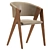 Designer Walnut Spin Armchair 3D model small image 2