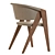 Designer Walnut Spin Armchair 3D model small image 4