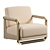 Modern Velvet Gold Armchair 3D model small image 1