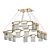 Gold Crystal Pendant Chandelier Light 3D model small image 1