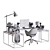 Contemporary Home Office Desk Set 3D model small image 6