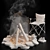 Camping Kit with Essentials & Bonfire 3D model small image 4