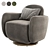 Plush Swivel Lounge Chair 3D model small image 2