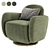 Plush Swivel Lounge Chair 3D model small image 3