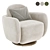 Plush Swivel Lounge Chair 3D model small image 4