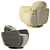 Plush Swivel Lounge Chair 3D model small image 5