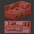 Sleek Modern Sofa Bed Design 3D model small image 6