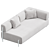 Modern 2-Seater Chaise Hem 3D model small image 2