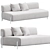 Sleek Palo Modular 2-Seater Sofa 3D model small image 1