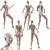 Modern Female Mannequin Collection Set 3D model small image 2