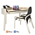 Sleek Desk Set with Chair 3D model small image 1