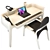 Sleek Desk Set with Chair 3D model small image 2