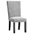 Elegant Velvet Dining Chair 3D model small image 1