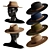 Vintage Hat Set 3D Model 3D model small image 1