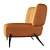 Vintage-inspired Bluma Armchair, Elegantly Retro 3D model small image 2