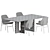 Danish Modern Penguin Dining Set 3D model small image 2