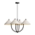 Sleek Black & Wood Chandelier 3D model small image 1