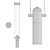 Glass Cylinder LED Pendant Light 3D model small image 3