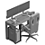 Ryker Desk Modern Office Furniture 3D model small image 7