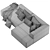 Contemporary Rolf Benz Sofa Precise Dimensions 3D model small image 6