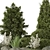 Garden Set Trees and Bushes 3D model small image 6