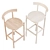 Elegant Comma Stool Set 3D model small image 5