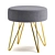 Elegant Velvet Upholstered Stool 3D model small image 1