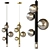 Indigo Canto Gold Pendant Chandelier 3D model small image 1